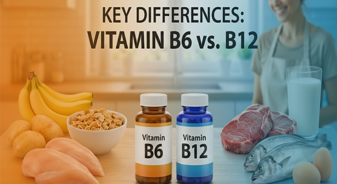 فهم الفروق الرئيسية بين فيتامين B6 وفيتامين B12